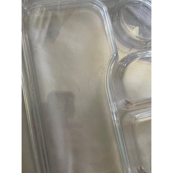 Set Of 6 Clear Plastic Divided Serving Trays For Parties Events & Everyday Use L - Picture 4 of 4